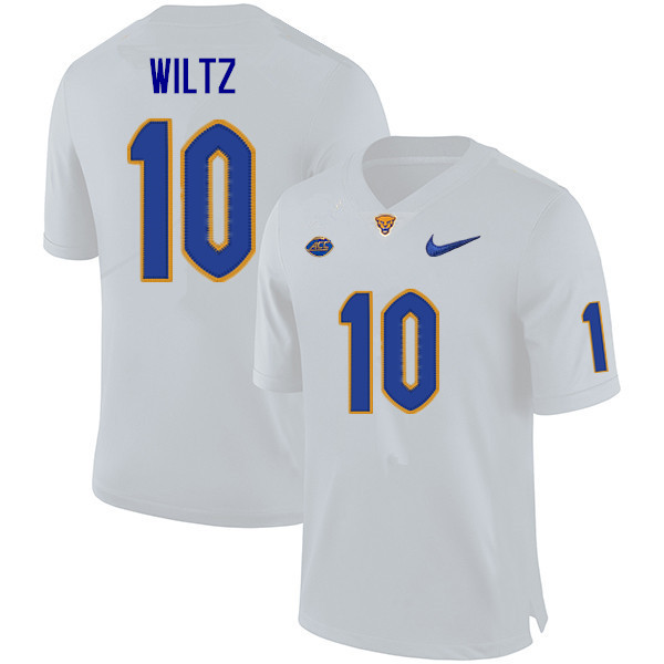 Men #10 Tylar Wiltz Pitt Panthers College Football Jerseys Sale-White